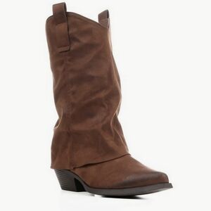 Pop By Jellypop Nicona Distressed Brown Suede Western Cowboy Boots Sz 7 NWT